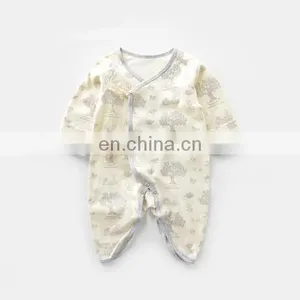 2018 Baby Factory Plain Color 100% Cotton Girls Vintage Baby Romper thumbnail-1