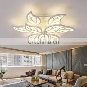 White Body Creative Leaves Ceiling Chandeliers Lamp for Bedroom Living Room Modern LED Ceiling Chandeliers thumbnail-2