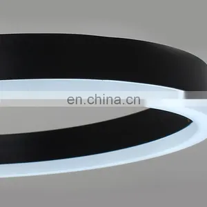 Restaurant Chandelier Three Head Simple Modern Restaurant Lamp Creative Art LED Strip Dining Room Lamp Black Table Lamp thumbnail-5