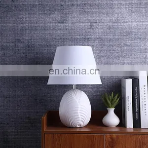 Hot Sale Cheap Wholesale White Ceramic Modern Nightstand Lamps for Hotel Home Decor thumbnail-1