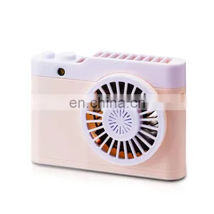 Summer Outdoor Camera Shape 3 Speed Car Hand Hold Power Banks Mini UBS Fans With Light thumbnail-1