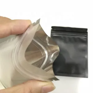 3*4 Inches Three Side Seal One Side Metallic Foil Mylar One Side Clear Snack Package Bags With Zipper thumbnail-4
