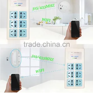 APP Remote Control 3 Outlets 6 Plugs Extension Home Alarm Smart WiFi Power Socket Compatible With 16pcs 315Mhz OR 433Mhz Sensors thumbnail-2