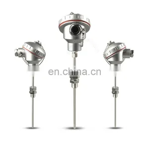 High Accuracy Armored Platinum Thermal Resistor PT100 Armoured Temperature Sensor Probe Transmitter L = 400mm thumbnail-1