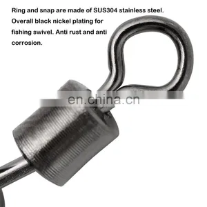 JOHNCOO Stainless Steel Fishing Corkscrew Swivel Snap Fishing Swivel With Screwed Snap Swirl Clip Corkscrew Link thumbnail-3