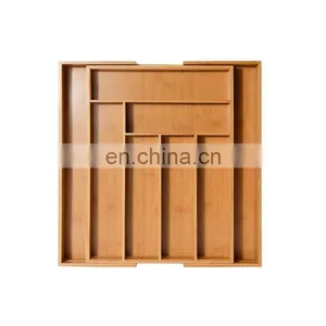Bamboo Storage Knife Holder Multifunction Extendable Kitchen Bamboo Storage Holder thumbnail-1