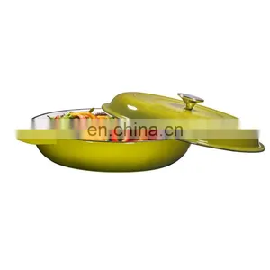 1.5Qt Soupe Camping Africa 30Cm Ensemble Indien Colorful Dinner Ware 3 In 1 European Shallow Turkey Seafood Iron Casserole thumbnail-3