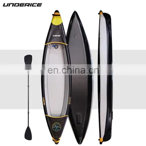 Hot Selling Black Drop Stitch Kayak Inflatable Fishing Kayak Durable Rowing Boats for Surfing Cruising thumbnail-3