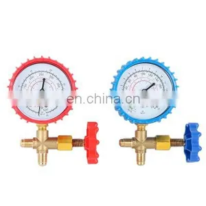 Conjunto de manómetro de colector único de bronce CT-466 para el sistema de refrigeración HVAC, carga de aire acondicionado automático AC, manómetro de colector único thumbnail-1