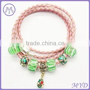 DIY Hawaiian Locket Leather Bracelets With Lampwork Beads thumbnail-1