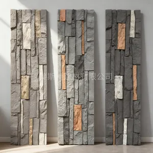 Exporting Popular Models to Europe and America PU Stone Panels Mushroom Flow Wave Rock Stone 3D Decoration Polyurethane Stone Panel thumbnail-4