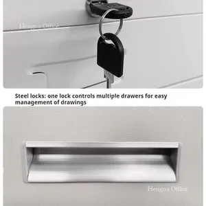 Smooth Sliding 5 Drawer Metal Blueprint Cabinet | With Roller Construction | for Design Studio thumbnail-5