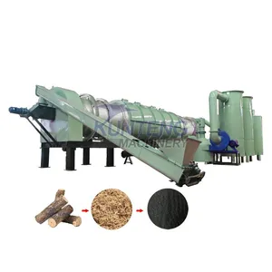 Räuchermittelfreie umweltfreundliche Stroh-Karbonisierungsausrüstung, Automatischer Bambusspan-Kohlenschachtofen EPC thumbnail-1