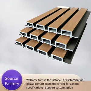 Factory Supply of Wood-plastic Exterior Wall Panels for Foreign Trade, Suitable for Outdoor Courtyards, Villas, and Gardens. Moisture-proof Outdoor Wood-plastic Wall Panels With Wood Grain thumbnail-1