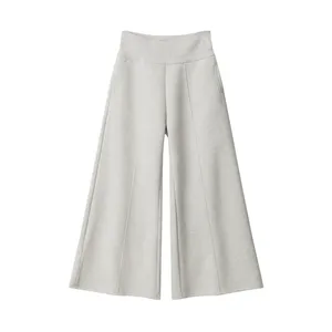 Women's 100% Polyester High‑Waist Seam Detail Wide‑Leg Long Pants thumbnail-2