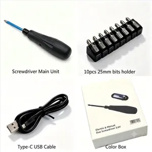 Rechargeable Dual‑Mode Pen‑Style Cordless Screwdriver Set, Hybrid Electric & Manual Pen Screwdriver for DIY, Electronics Repair & Furniture Assembly thumbnail-5