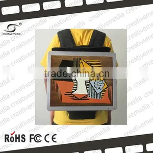 15.6 Inch Backpack Picture Frame 1080p Digital Advertising Board Samsung Usb Flash Full hd Media Player thumbnail-1