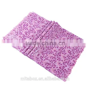 African Organza Lace With Sequins Handcut Lace Fabric OG0184Purple thumbnail-3