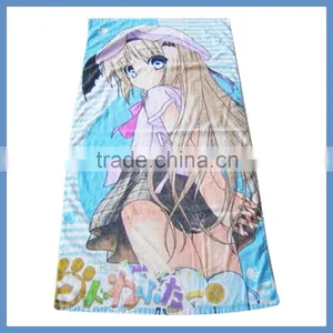Cotton Beach Towel Anime Girls Cartoon Logo Velour Reactive Print thumbnail-1