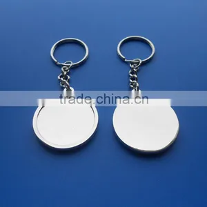 Blank Plain Recessed Round Shape Shinny Blank Keychain thumbnail-1