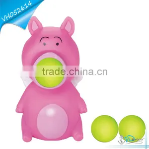 Ball Shooting Vinyl Pink Pig Toy thumbnail-1