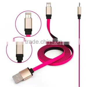 Real 2 in 1 Noodle Data Link Micro USB Charger IOS Cable thumbnail-4