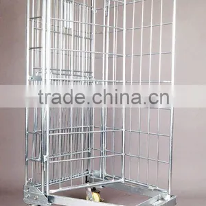 3 Sides Nesting Roll Container, Foldable,zinc Plated Treatment thumbnail-1