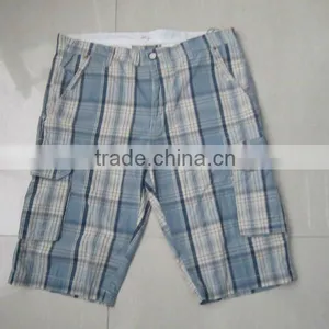 2012 Mens Fashion Plaid Cotton Cargo Bermuda Shorts With 6 Big Pockets thumbnail-1