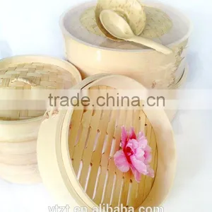 Chinese Mini Bamboo Steamer Basket thumbnail-1