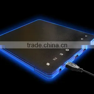 NEW Mousepad Mouse Pad Mat With Blue LED Light + 4 Ports USB Hub for PC Laptop thumbnail-1