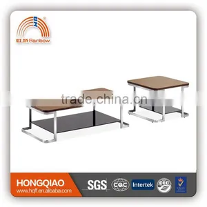 CT-06-1 ET-06-1 Stainless Steel Glass Modern Coffee Table thumbnail-1