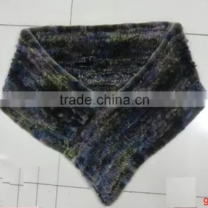 Knitted Rex Rabbit Fur Shawls thumbnail-1