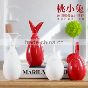 Most Popular Animal Figurine Glazed Craft Ceramic Rabbit Made in Jingdezhen thumbnail-1