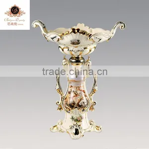 Luxury Ceramic European Hand Painted Decorative 16"flower Vase Pot thumbnail-4