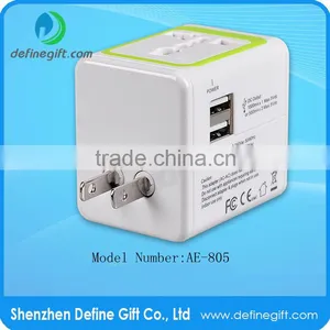 All in One World Travel Dual USB Adapter Charger thumbnail-1
