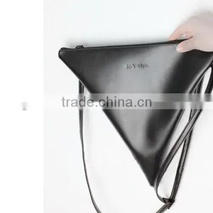 Fold Over Hand Bag Clutch Bag,Triangle Leather Clutch Bag,Women Clutch Bag Clutch Bag,Zipper Bags,Distressed Hand Bag thumbnail-5