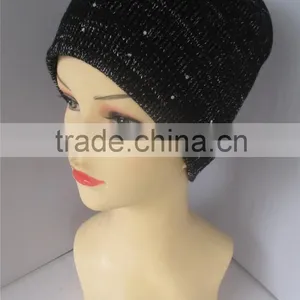 Crystal Decoration Soft Acrylic Custom Design cc Beanie Wholesale thumbnail-2