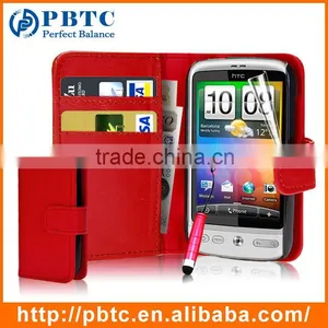Set Screen Protector Stylus And Case For HTC Desire C , Dark Blue Leather Wallet Waterproof Case For HTC Desire thumbnail-2