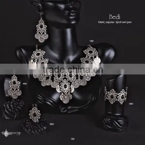 Ring Earring Bracelet Necklace Hellenic Turkish Ottoman Antique Culture Jewelry Set Made in Istanbul thumbnail-1