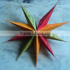 Rasta Batik Paper Stars Lanterns Wholesale From India thumbnail-1