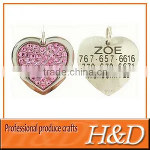 Heart Shape High Quality Metal Tags for Jewelry With Printing Color thumbnail-1
