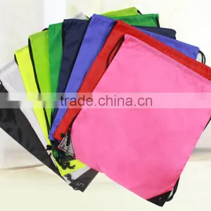 Promotion Custom Printed Candy Colors Drawstring Rucksack Made in China thumbnail-1