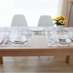 Hot Sale Cotton Linen Canvas Fabric Wedding Table Runner With Printed Pattern thumbnail-4
