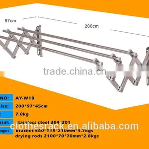 Wall Mount Extendable Clothes Rack,Stainless Steel,Customized thumbnail-4