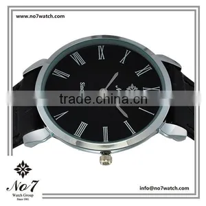 Fashionale Quartz Wristwatch for Men With Black Color Genuine Leather Strap thumbnail-3
