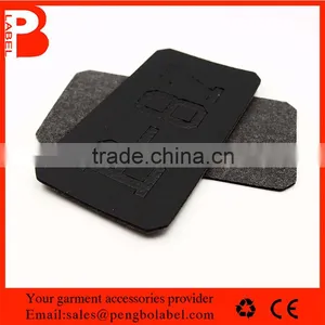Logo Embossed Genuine and PU Material Custom Leather Label for Clothing thumbnail-1