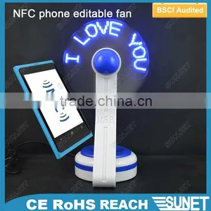 2016 New Arrival New Invention Electrical Flashing NFC Phone Custom Message Fan thumbnail-3