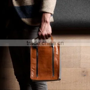 Dopp Kit Travel Canvas Pouch Toilet Pouch Leather Trim thumbnail-3