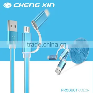 [CX]Hot Selling 2 in 1 Led Lighting Usb Data Cable for Mobile Phone With Led Light Micro Usb Charging Cable 2016 New Style Supplier's Choice thumbnail-6
