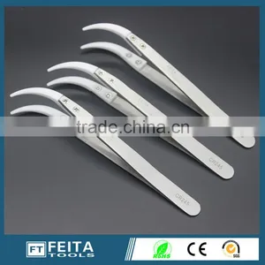 Guangdong Factory Price Curved Pointed Stainless Steel Tweezers CR245 Heat Resistant Ceramic Tip Tweezers thumbnail-1